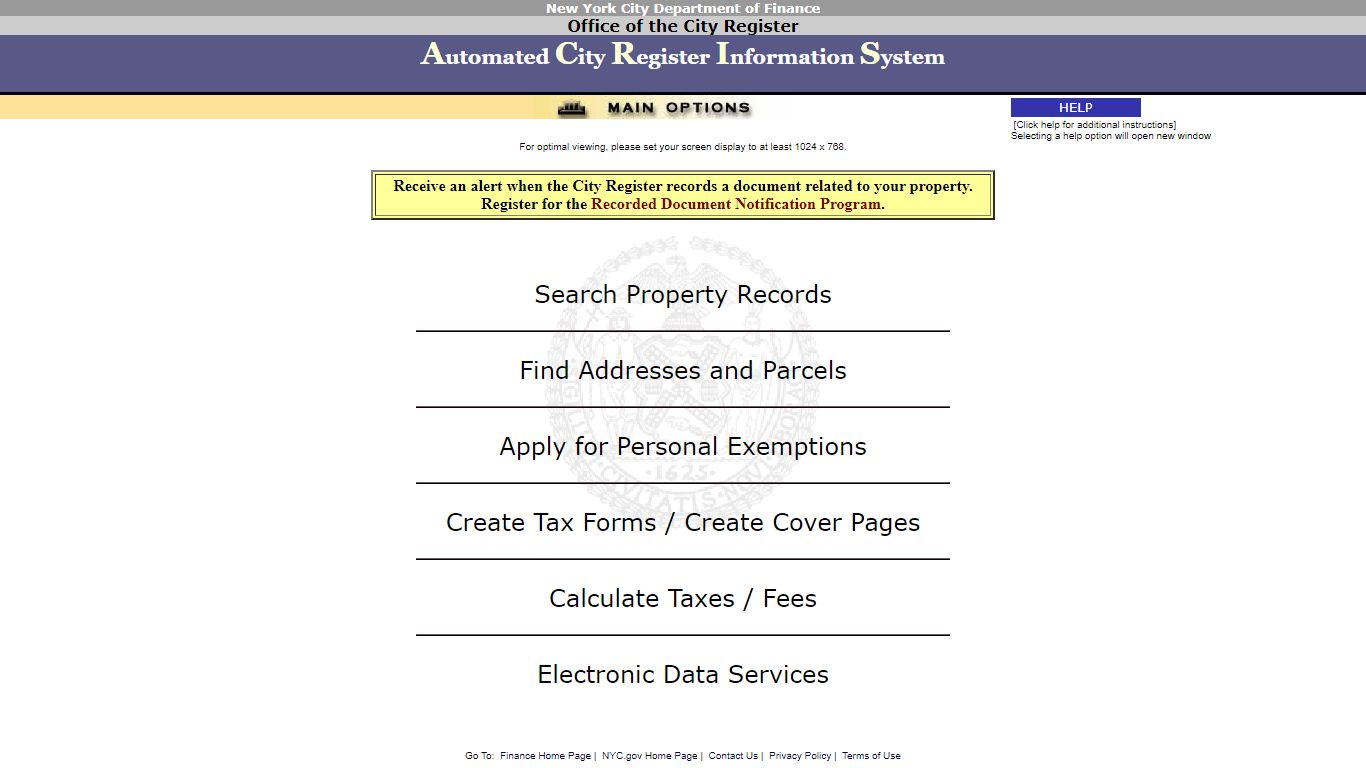 Search Property Records - New York City